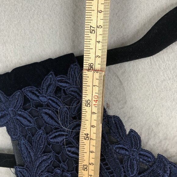 Vintage Scott McClintock Velvet Maxi Dress Womens 8 Navy Blue Velour Y2K Formal - Picture 5 of 16